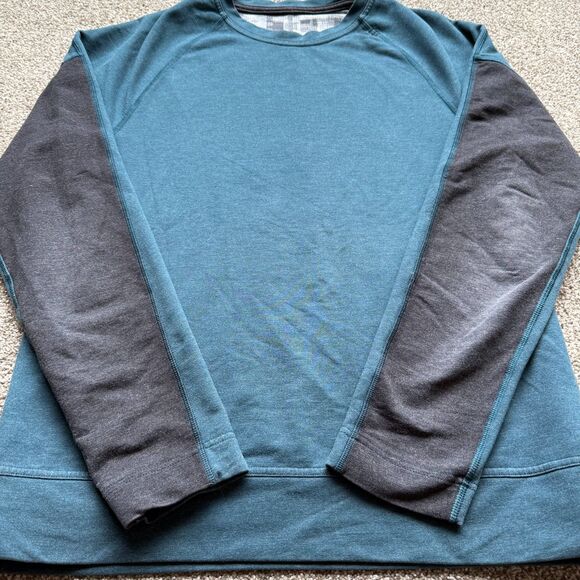 LULULEMON REVERSIBLE SWEATSHIRT CREWNECK BLUE GRAT GEOMETRIC CREW TERRY MENS S - Picture 5 of 7